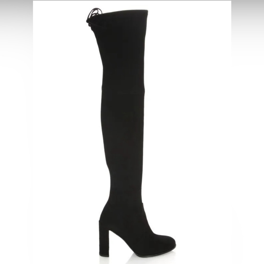 🆕STUART WEITZMAN HILINE SIZE 10 BLACK STRETCHY SUEDE OVER THE KNEE THIGH BOOTS